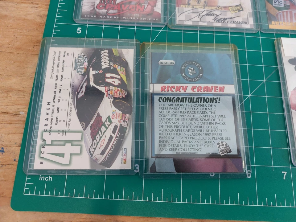 Ricky Craven Nascar Autograph Card Lot of 9 Numbered Misc - Image 3 of 4