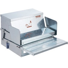 Robust 25lb Poultry Feeder Automatic Treadle Galvanized Steel Design