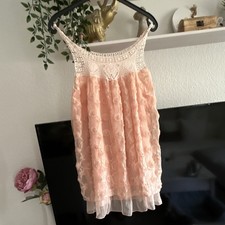 Damen Trägerkleid Gr. S kurz ärmellos Spitz...