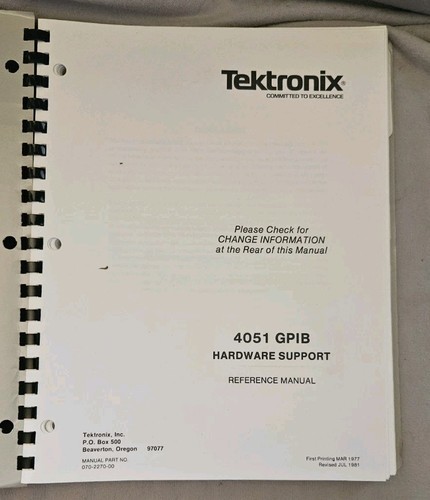 Tektronix 4051 GPIB Hardware Support Service Manual, 1981 - Picture 2 of 4