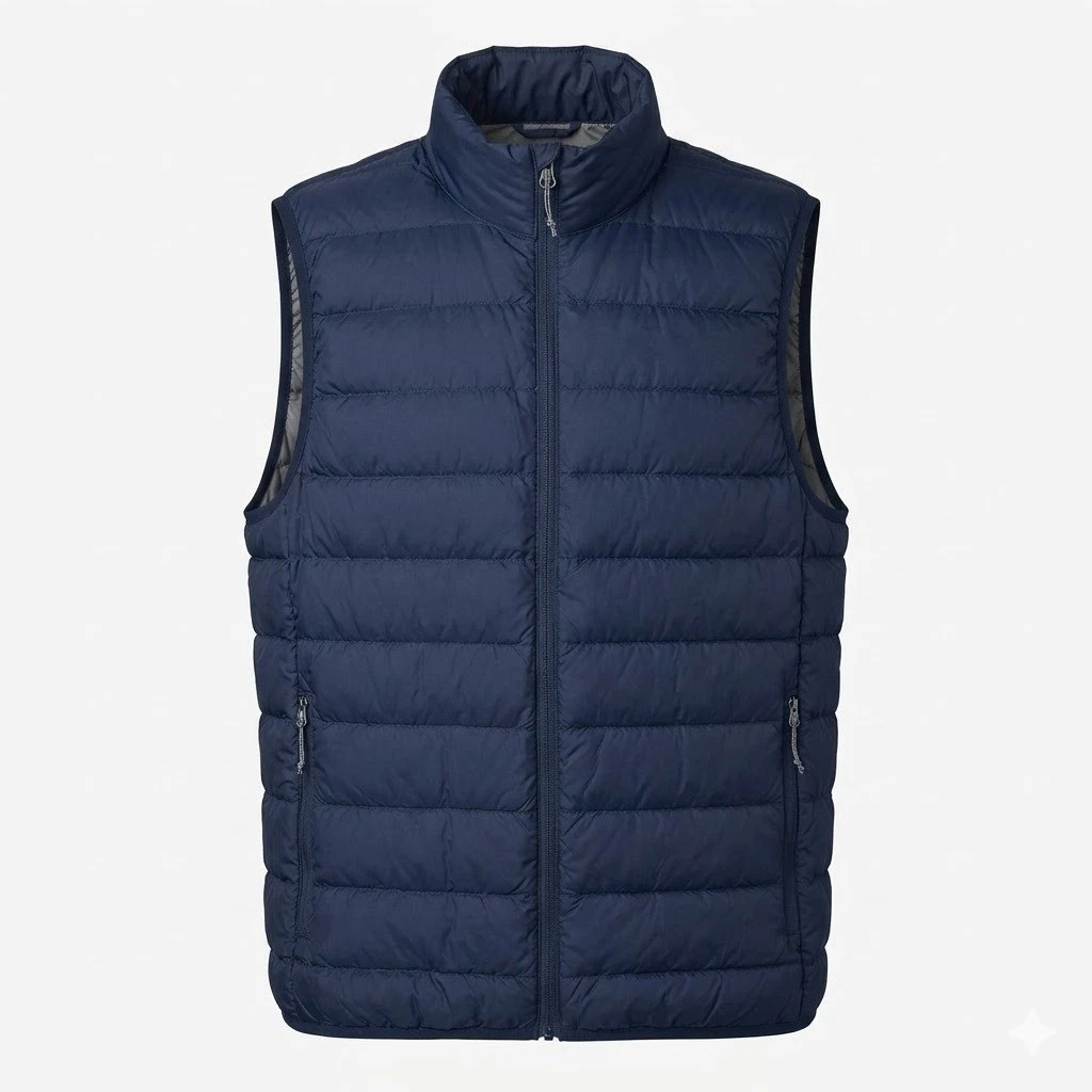 Eddie Bauer Mens EB650 Down Puffer Vest Navy Blue Small 650 Fill Power Full Zip