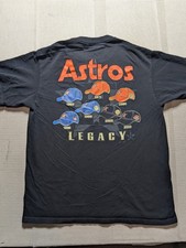 Houston Astros MLB Baseball Legacy 1965-2010 Baseball Cap Logo T-shirt Sz Large