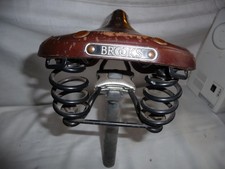 BROOKS Flyer Special leather saddle bike cycle sprung + alloy tilt stock GREAT