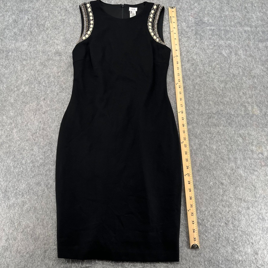 Vintage Cache Solid Black Knit Beaded Embellished… - image 7