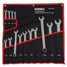 Sunex 9915 V-Groove Fractional Full Polish Combination Wrench Set, 3/8-Inch -...
