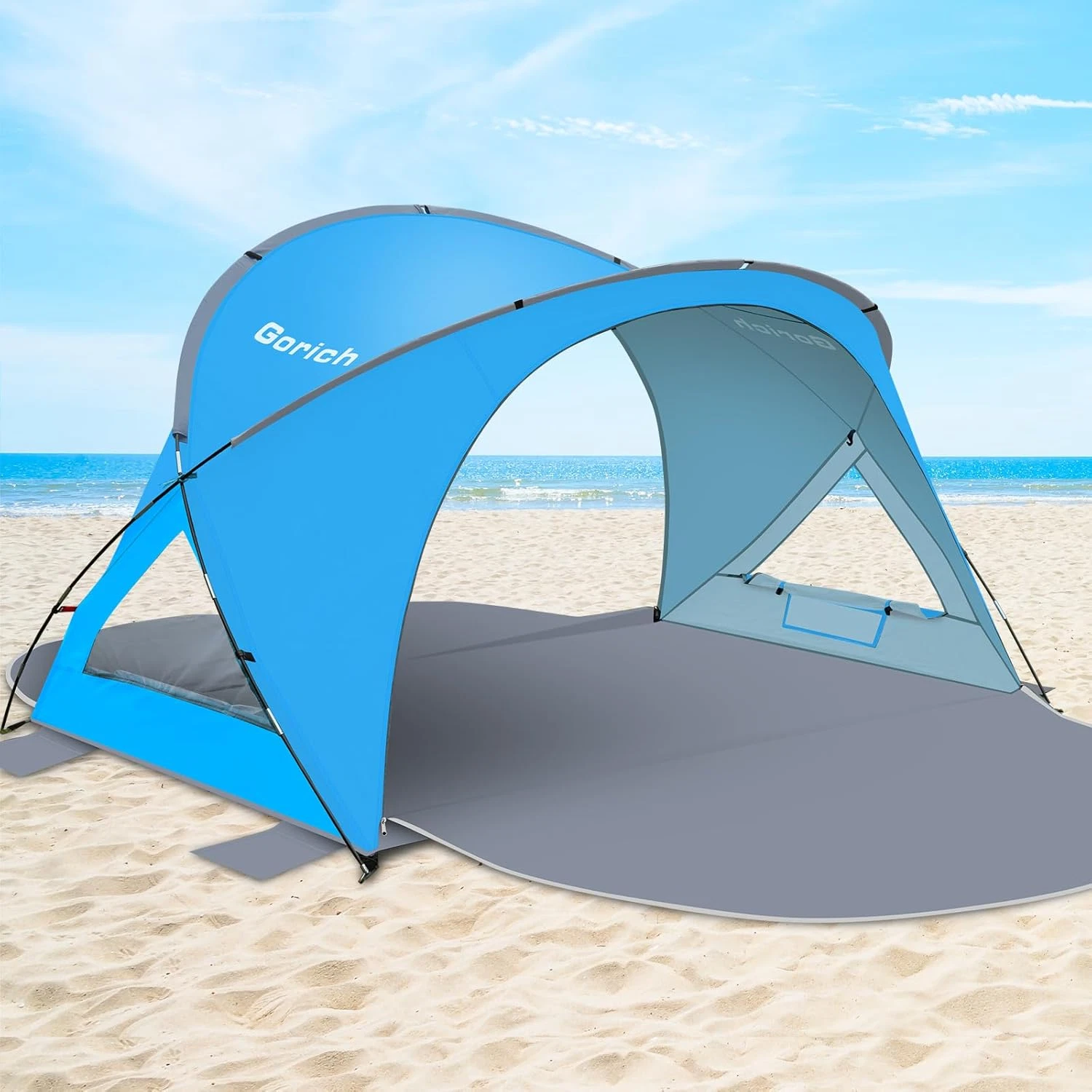 Portable Beach Tent with UPF50+ UV Protection for 3-7 People, Easy Setup