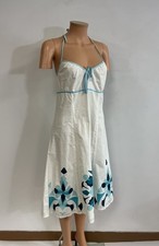 Esprit Floral White Dress Y2K Milkmaid Womens 12