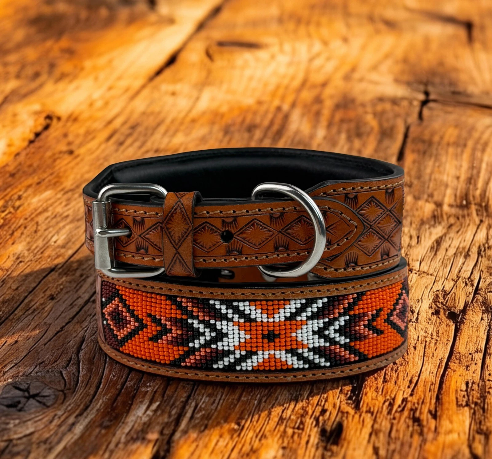 Western Leather Beaded Handmade Pet Dog Collar Heavy Duty Hand Tooled Adjustable
Opens in a new wind