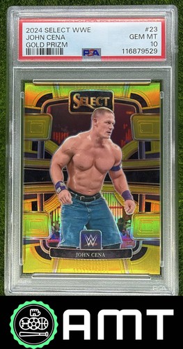 John Cena PSA 10 2024 Panini Select WWE Gold Prizm 5/10 #23 9529