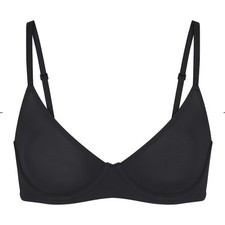 Skims Fits Everybody Unlined Demi Bra Onyx Black Underwire 34C BR-UWR-2293