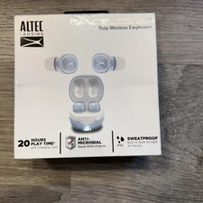 Altec Lansing NanoBuds 2.0 Headphones Icy Blue MZX5000PB-ICY Antibacterial 