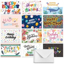 Birthday Cards 4x6 Assorted Blank Greeting Card 12 Pcs Bulk