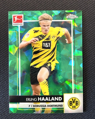 Erling Haaland Green /75 2020-21 Topps Chrome Bundesliga Sapphire Edition Norway