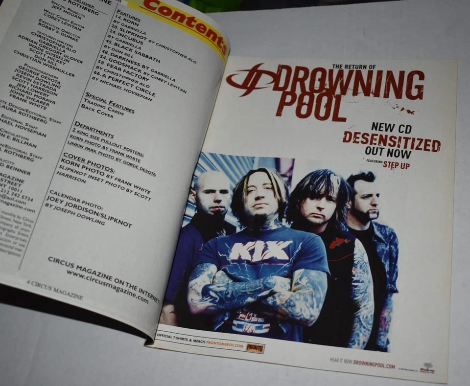 CIRCUS Magazine July 2004 - Korn slipknot incubus a perfect circle - Image 2 of 4