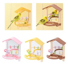 Pet Bird Mirror with Perch Training Swing Decorative Exercise Bird Toys for