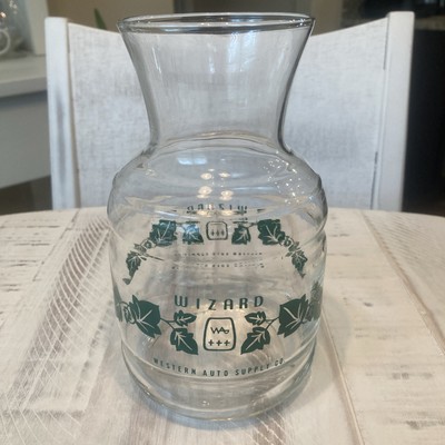 Vintage Wizard Western Auto Supply Glass Advertisement Decanter