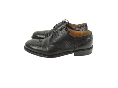 MARIO BRUNI CARBON MIX KLASSISCHE HERRENSCHUHE BROGUE LEDER SCHWARZ ITALY GR. 40