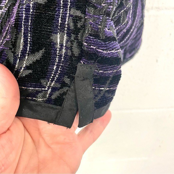 Patchwork Reversible Jacket Purple Black Brocade … - image 7