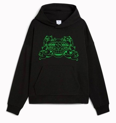PUMA x RIPNDIP Boxy Graphic Hooded Sweatshirt Black Hoodie 632414 Men's Medium M