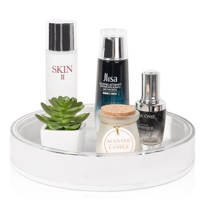 360 Rotating Makeup Organizer Perfume Tray Skincare Holder Spinning Cosmetic ...