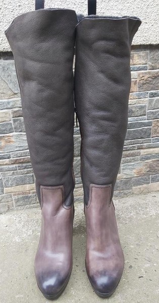 Santoni Damenstiefel braun Wildleder 7