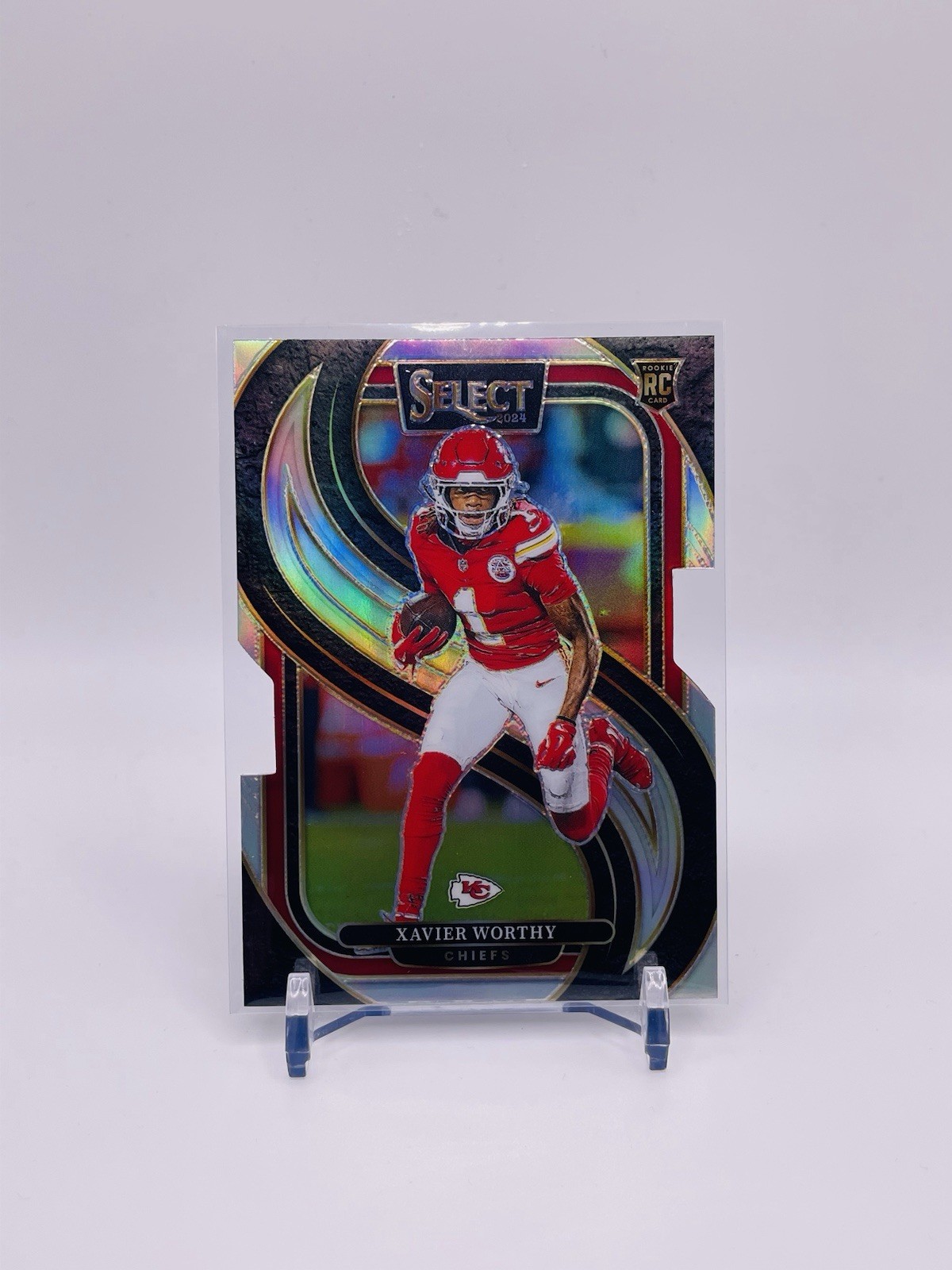2024 Panini Select - Premier Level Xavier Worthy #119 Silver Prizm Die-Cut (RC)