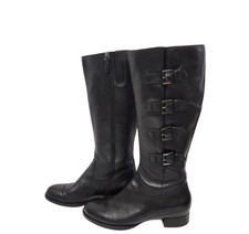 ECCO Sullivan Black Leather Buckles/ Side Zip...