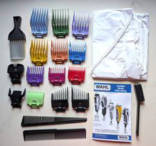 14 Colored Hair Cutting GUIDES for WAHL Clippers Cape, Brushes  Use Guide