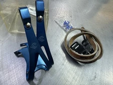 Cinelli Blue Large Alloy Toe Clips, Christophe Plus Straps, Campagnolo Buttons 