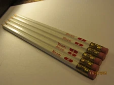 Vintage Monsanto No 2 Wood Pencils NOS Sharpened Lot of 5 1960 Gold End