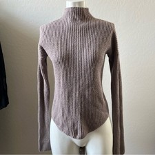 Express Grey Ribbed Turtleneck Sweater
