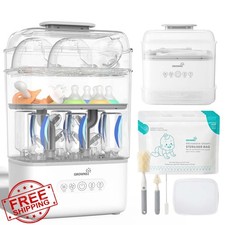 Grownsy 3 Layer Bottle Sterilizer Dryer 6-10 Bottles Brush