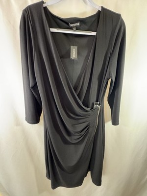 express grey dress EXPRESS Gray Tie Front Midi Dress Size XS/TP Short Sleeve Women's NWOT