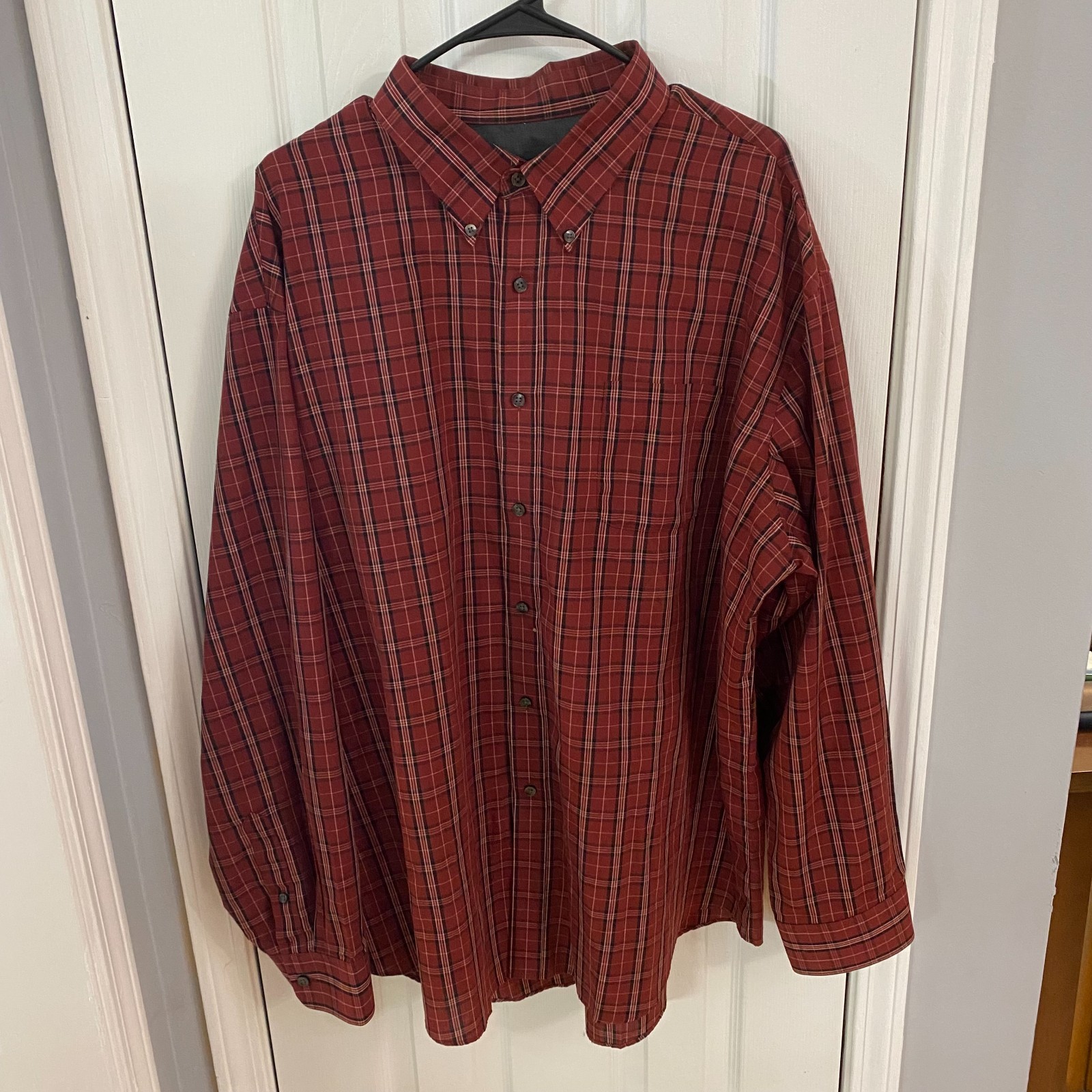 Van Heusen Men’s XXL Red Plaid Button-Down Shirt Long Sleeve thumbnail 7