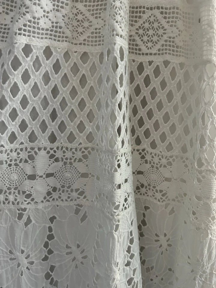 Temptation Positano Cotton Lace Dress Size Medium White Gorgeous Boho - READ  - Image 3 of 4