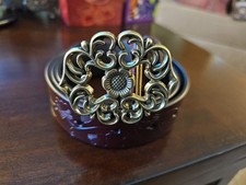 IWFTC Women's Belt for Dress Jeans Genuine Leather Wide Waist Belt Brown.New