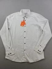 Youngla Shirt Mens XL White Button Down Stretch Logo