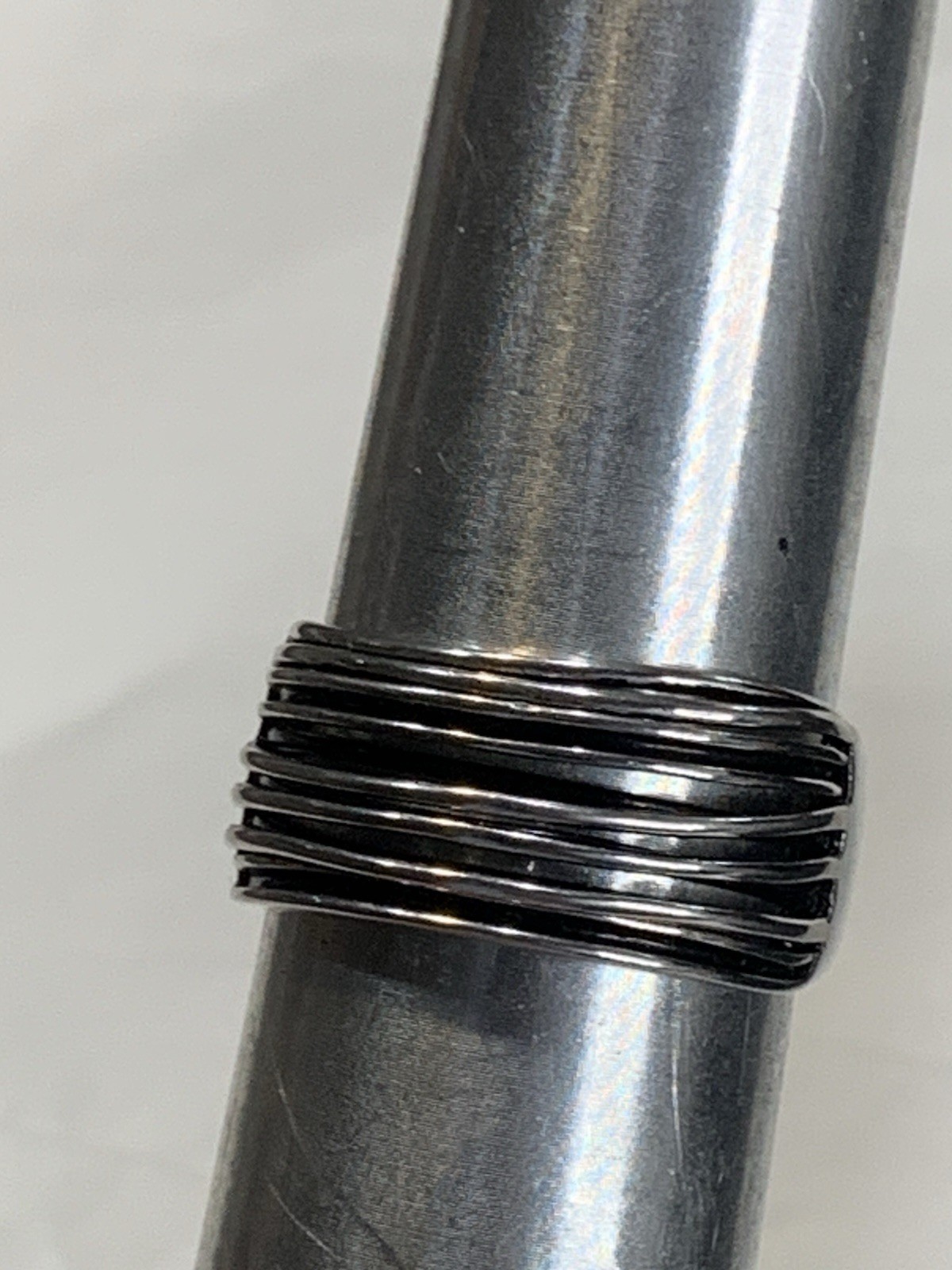 925 Solid Sterling Silver Ring Ribbed Ridged Band… - image 9