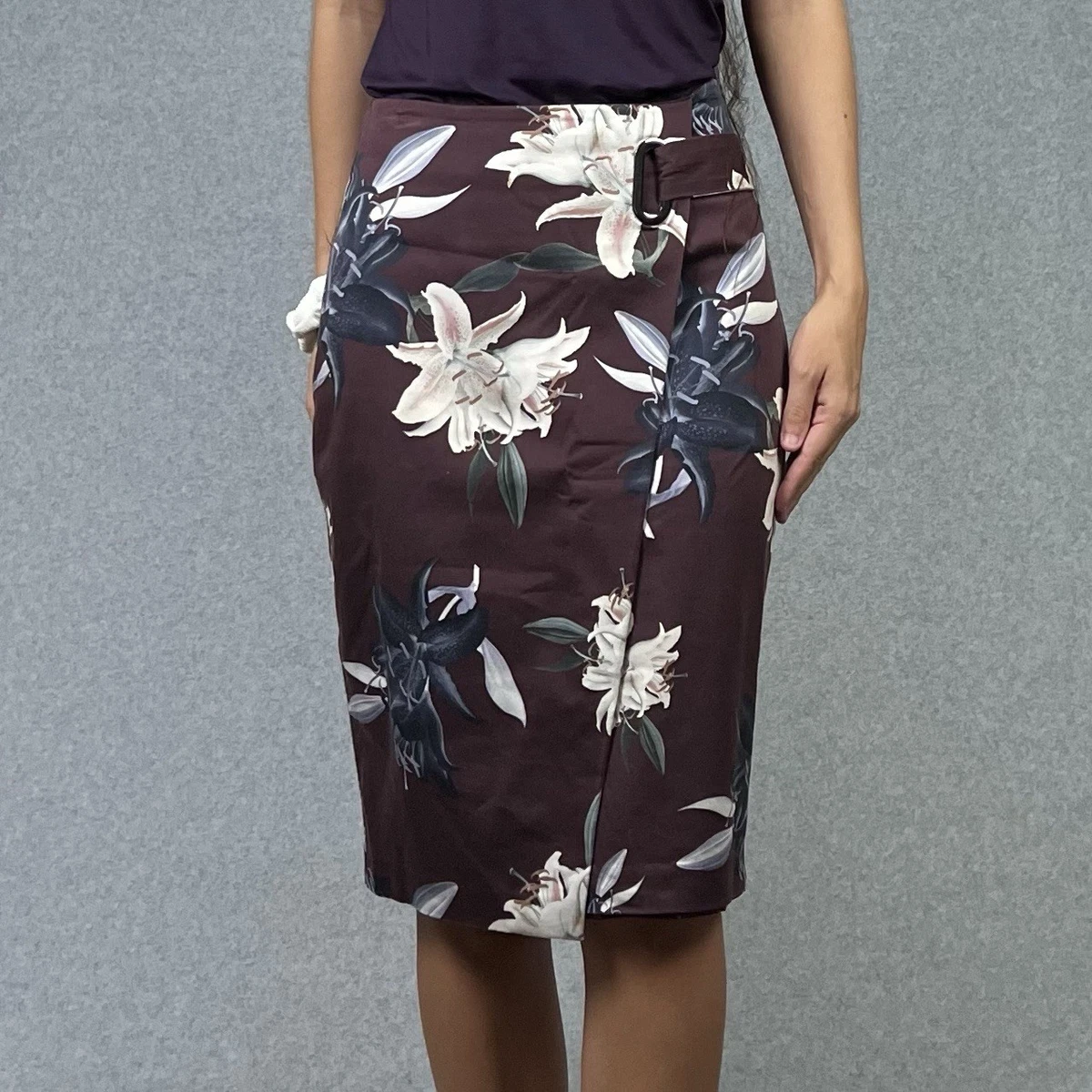 Jupe Portmans Taille 16 – Noire Et Blanche – Plissée, Longueur Genou – Taille Plus