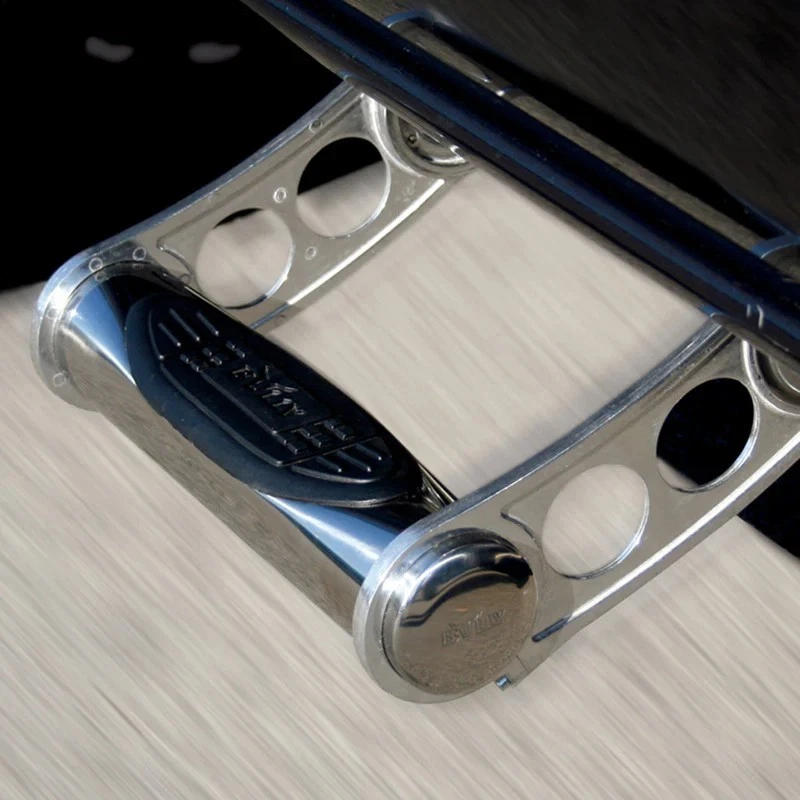 2x Side Step Polished Aluminum Bracket 3" Stainless Steel Tube Adjustable 350lbs - Image 3 of 4