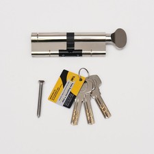 Image of Yale 45/50 (95mm) 1 Star Euro Single Profile Thumbturn Cylinder, Nickel / 3 Keys