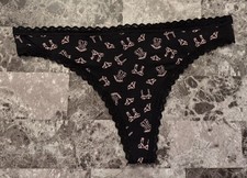 NWT VICTORIA'S SECRET PINK BRA BUSTIER GARTER LINGERIE PRINT LACE THONG PANTIES
