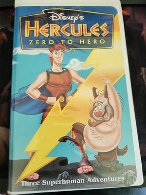 Walt Disney Hercules Zero To Hero Three Adventures VHS Tape Clamshell Clean