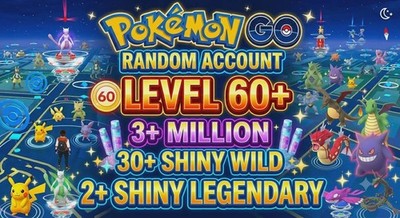 Pokémon Acc Go Random -  Level 60+, 30+ Shiny,2+ Shiny Legend, 3M+ Stardust !