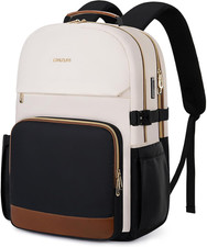 Mochila para portátil para mujer de 15,6 pulgadas con puerto de carga USB y cubo de embalaje