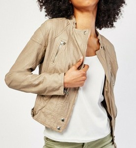 ivory leather jacket womens