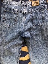 Vintage Lee acid wash Jeans Waist 36 By 30 Preowned 80s look Made in USA