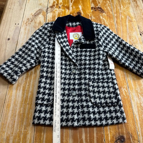 NOS Vintage Climate Control Jacket Girls Sz 4 Black White Houndstooth Wool Blend - Picture 2 of 13