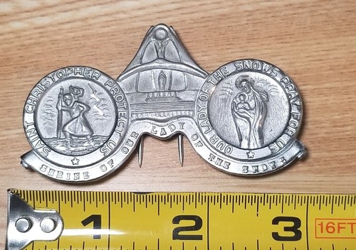 Clip visera vintage Santuario de Nuestra Señora de las Nieves tono plata - Imagen 7 de 8
