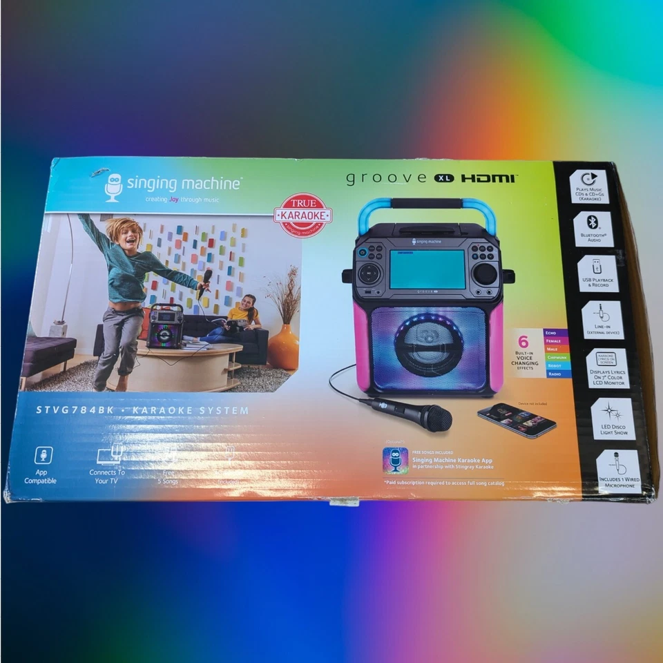 Singing Machine Bluetooth Karaoke Machine- Open Box - Image 3 of 4